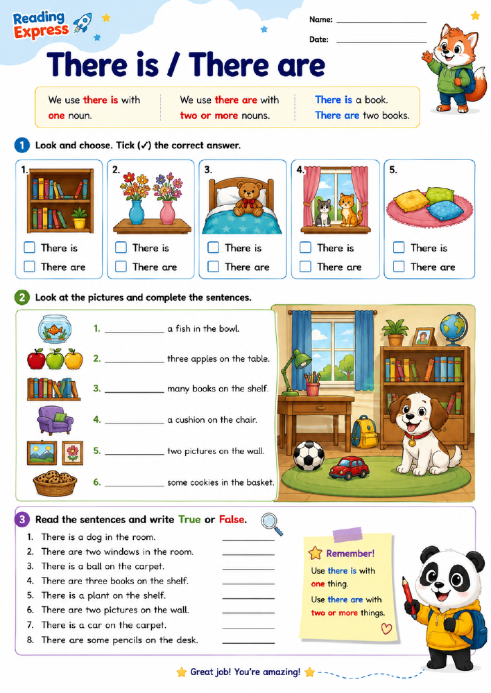Preview of There Is / There Are Worksheets
