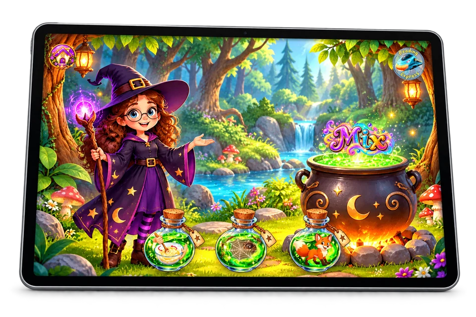 Reading Express interactive phonics game on a tablet