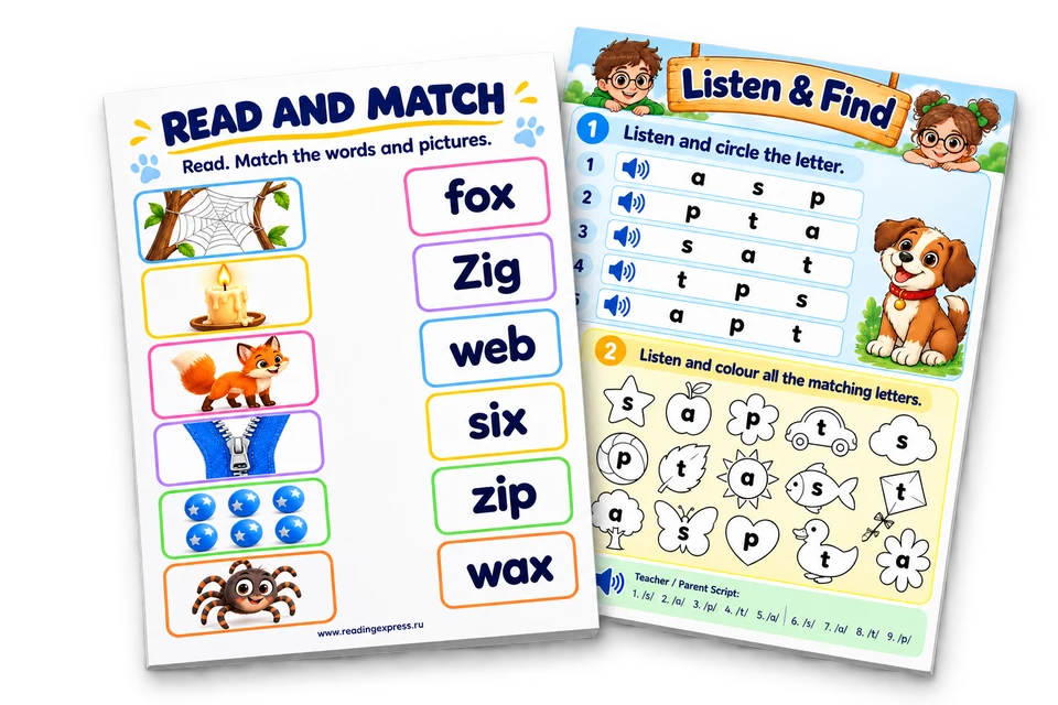 Reading Express printable phonics worksheets